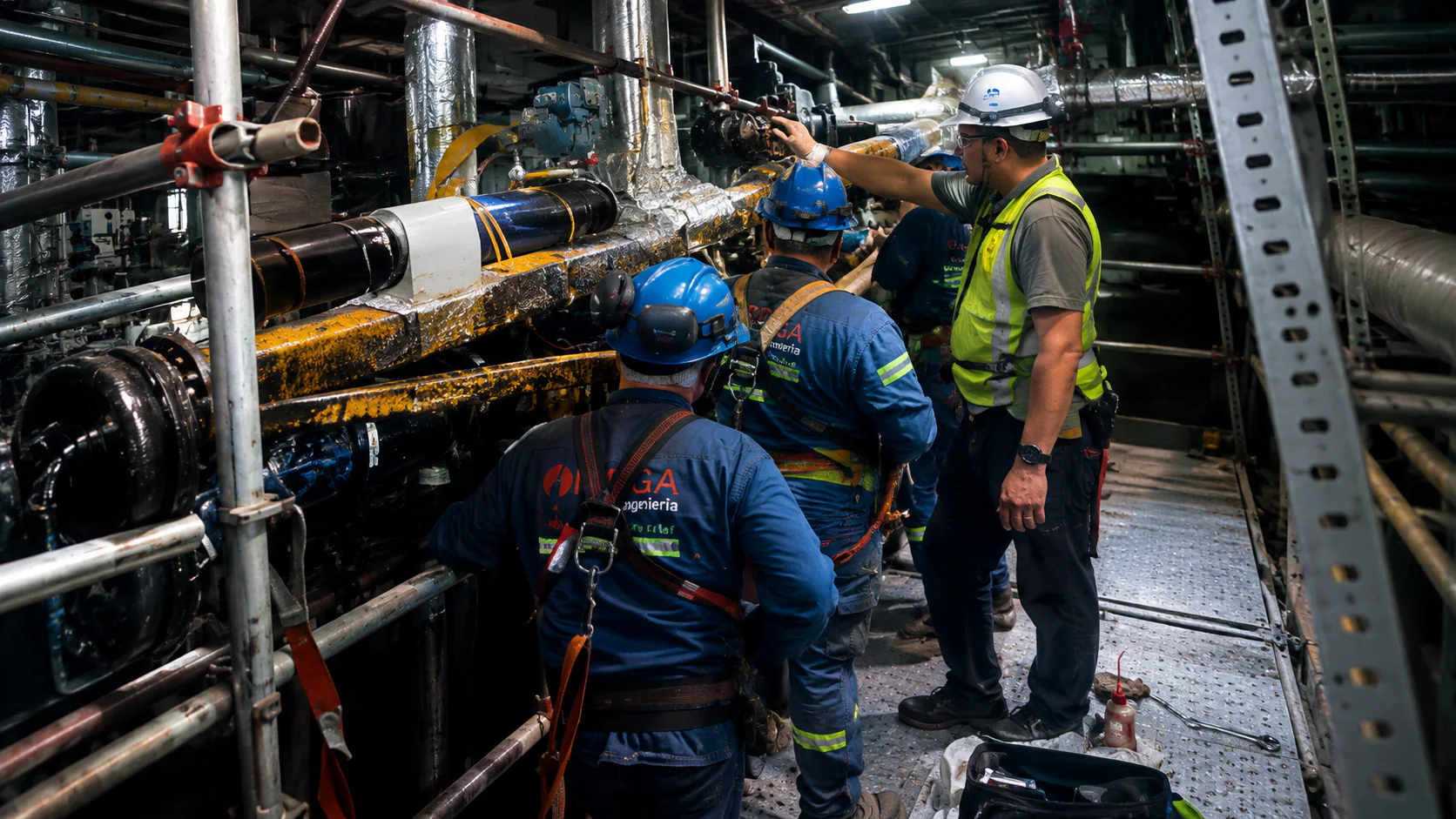 Personal técnico en planta industrial